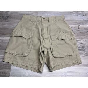 FG Field Gear Khaki Cargo Shorts Men's 33 Tan‎ 100% Cotton Hiking Outdoors